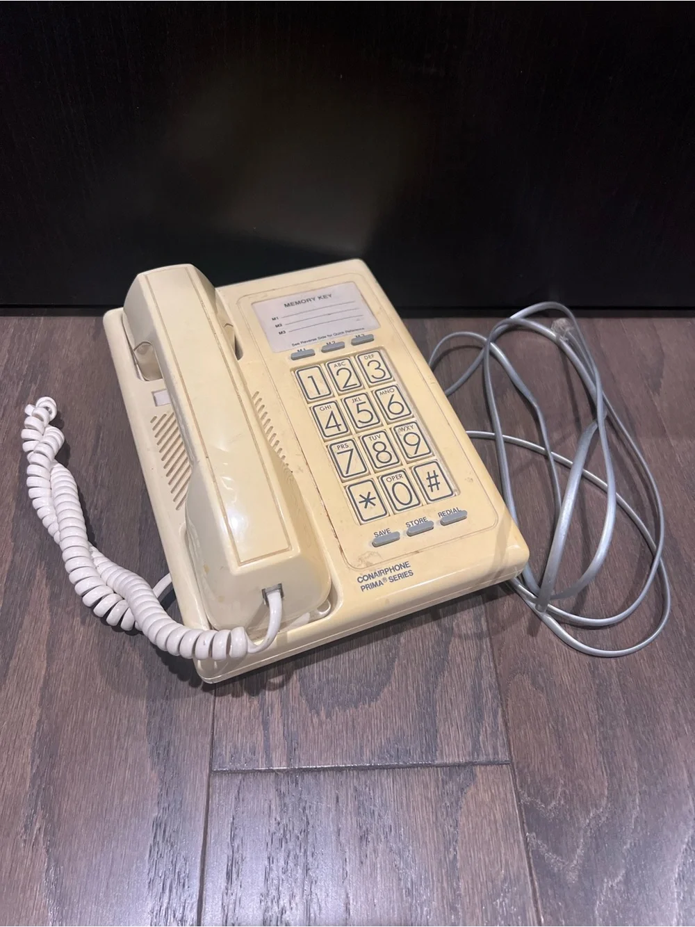 Vintage Conairphone Prima Series PR6200WX Big Button Corded Desk Wall Phone